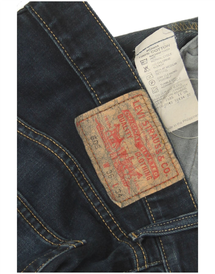 Levi's Masculino 506 Straight Jeans W36 L29 Azul Marinho Algodão