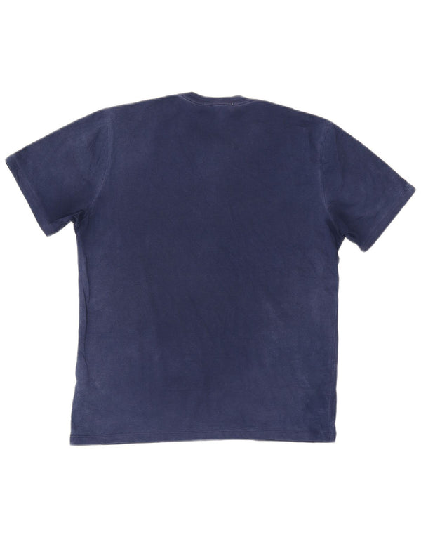 Camiseta masculina Reiss Top médio algodão azul marinho