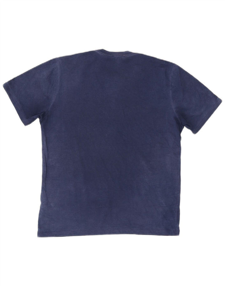 Camiseta masculina Reiss Top médio algodão azul marinho