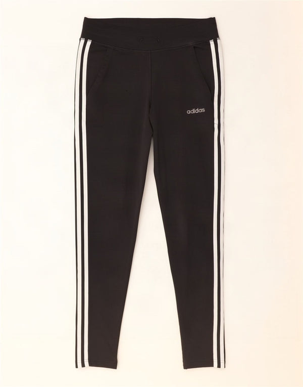 Calças de treino femininas Adidas UK 4/6 XS poliéster preto