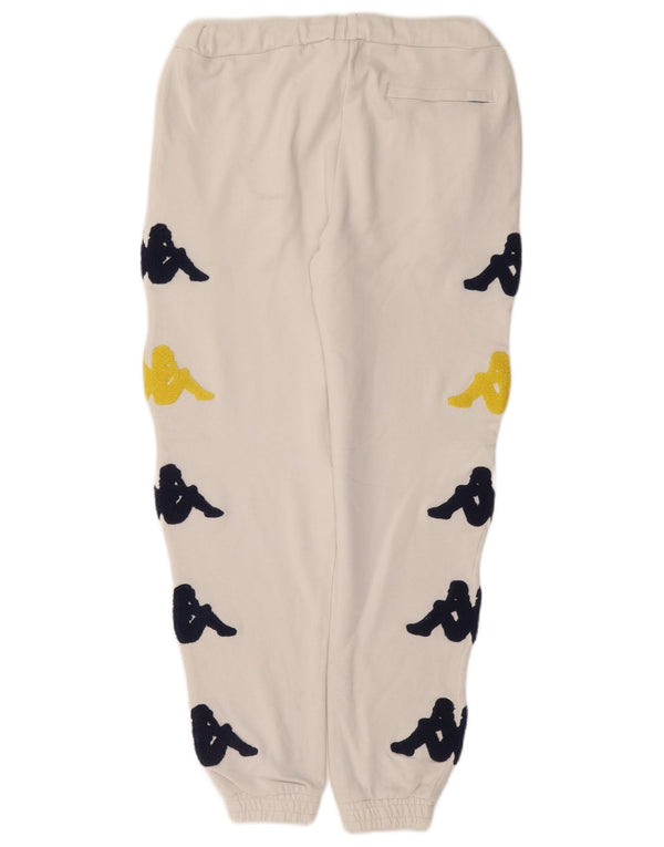 Kappa Mens Graphic Tracksuit Calça Joggers Pequeno Algodão Branco