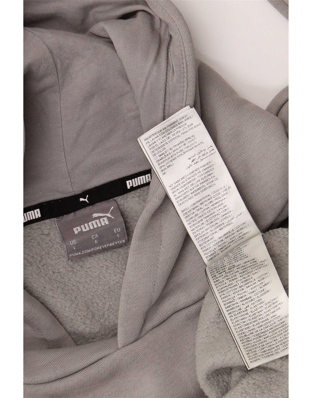 Puma Mens Hoodie Jumper Grande Algodão Cinza