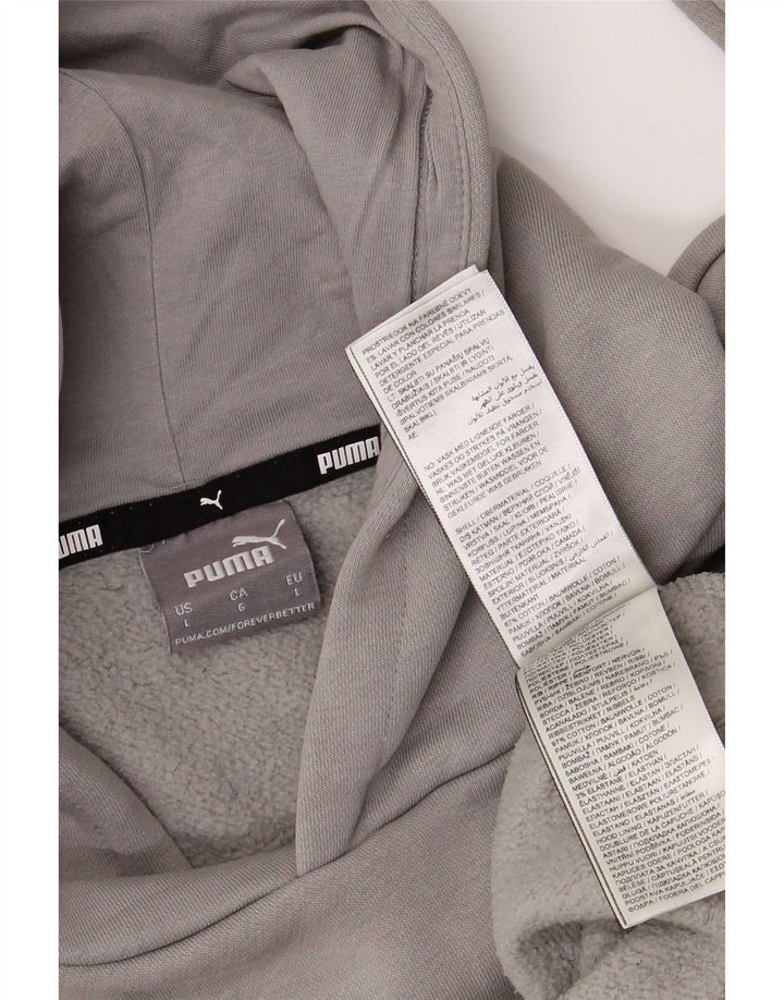 Puma Mens Hoodie Jumper Grande Algodão Cinza