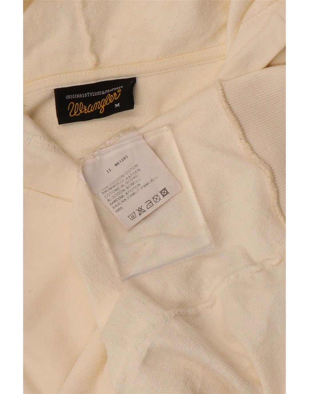 Wrangler Suéter masculino com capuz e zíper médio algodão branco