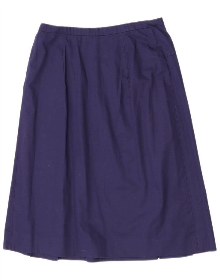 Saia vintage feminina linha A W28 algodão azul marinho médio