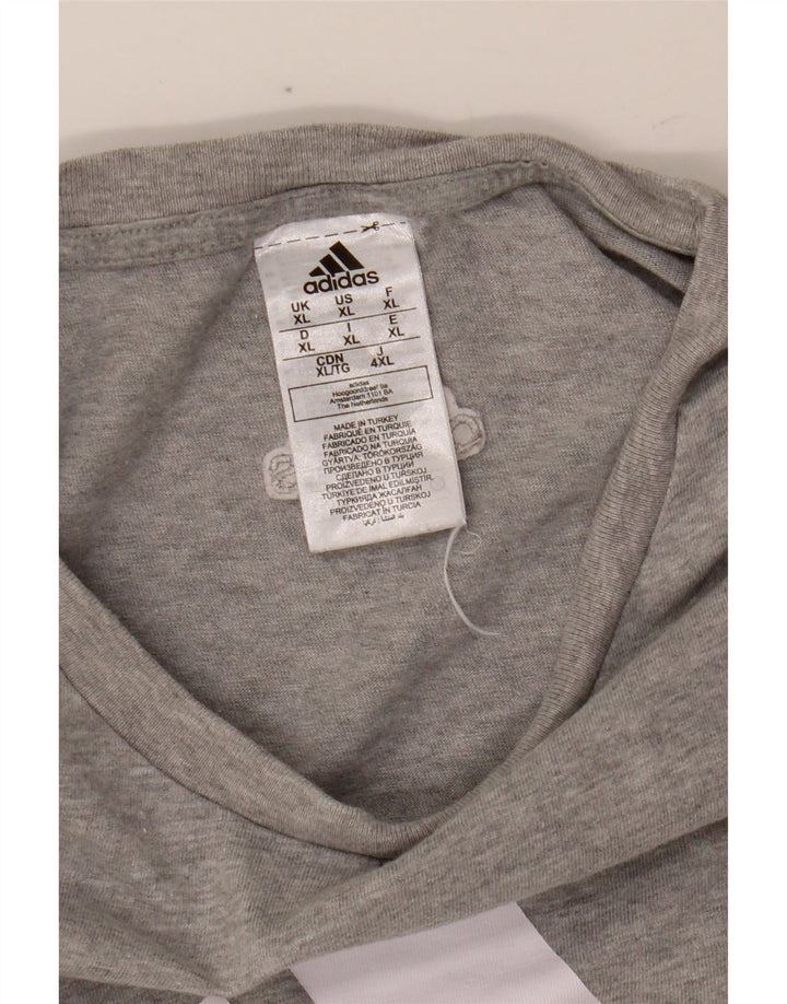 ADIDAS Mens Graphic T-Shirt Top XL Algodão Cinzento