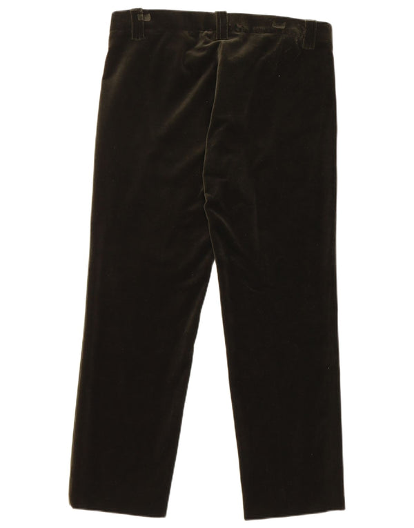 Calça casual feminina Metradamo com corte de veludo UE 40 médio W30 L25 verde