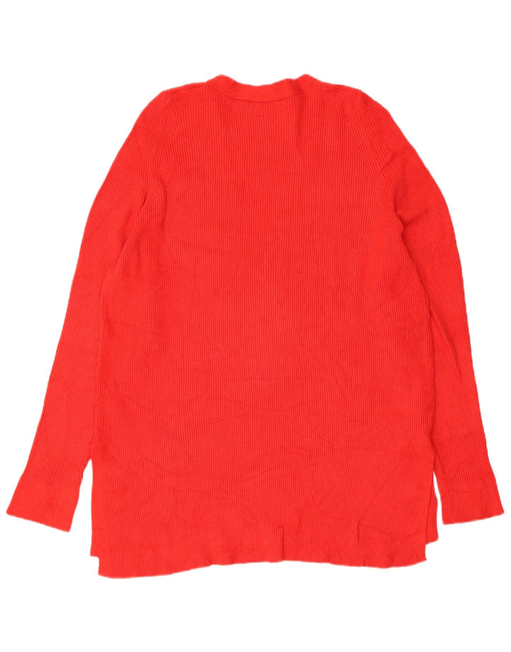 Suéter feminino MARKS & SPENCER com decote em V Reino Unido 16 grande viscose vermelha