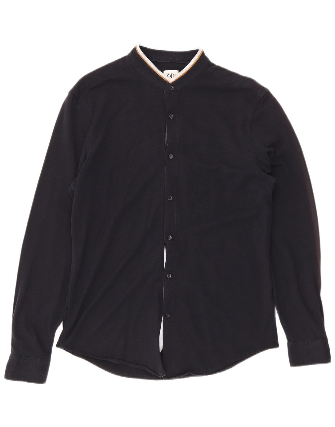 Zara Camisa masculina média azul marinho