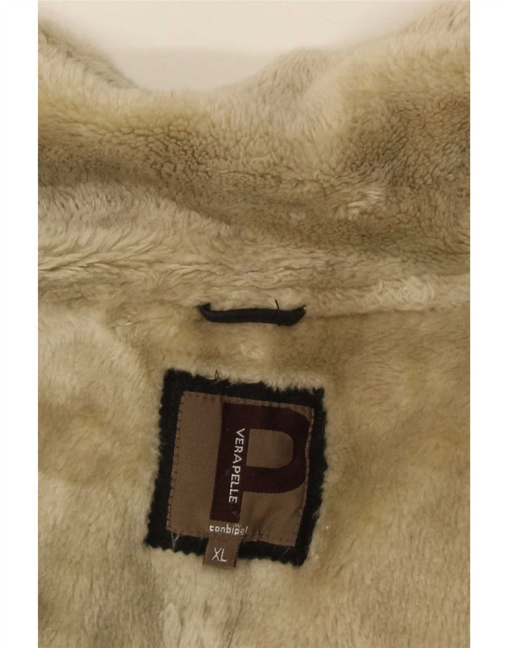 Jaqueta masculina Shearling Conbipel Reino Unido 42 XL couro preto