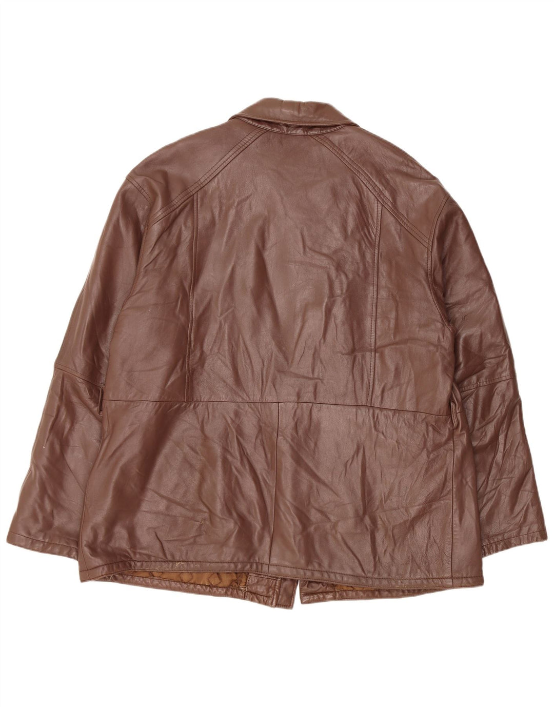 Jaqueta de couro masculina VINTAGE IT 56 3XL marrom