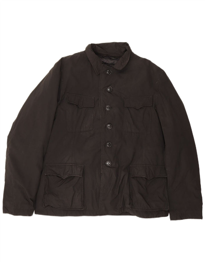 Jaqueta utilitária masculina Aspesi UK 42 XL poliéster preto