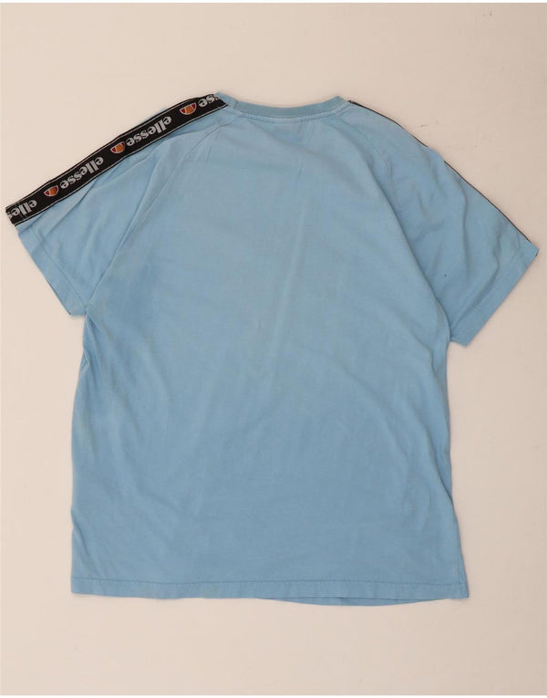 Camiseta masculina Ellesse com estampa gráfica grande de algodão azul colorido