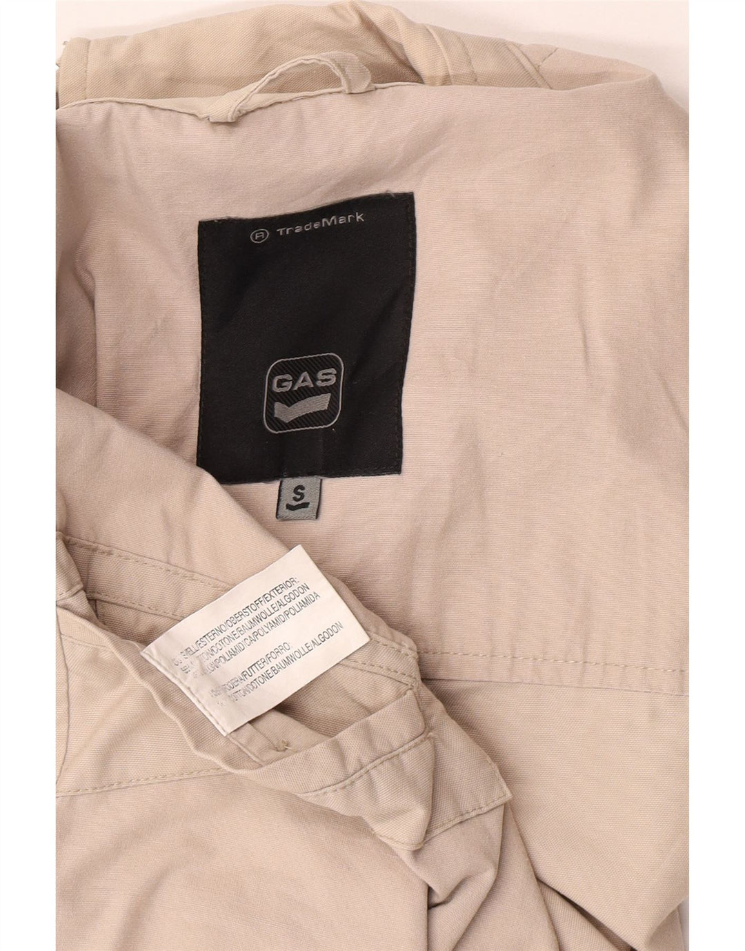 Jaqueta bomber masculina Gas UK 36 algodão bege pequeno