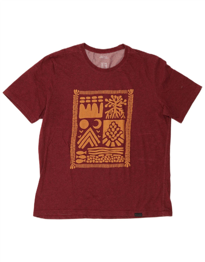 Camiseta gráfica masculina Decathlon Top grande Borgonha
