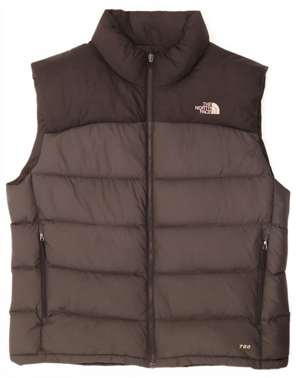Colete acolchoado masculino The North Face UK 42 XL cinza colorblock nylon