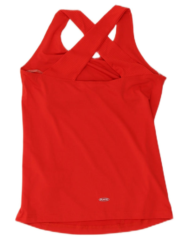 Reebok Womens Vest Top UK 4 XS Poliéster Vermelho
