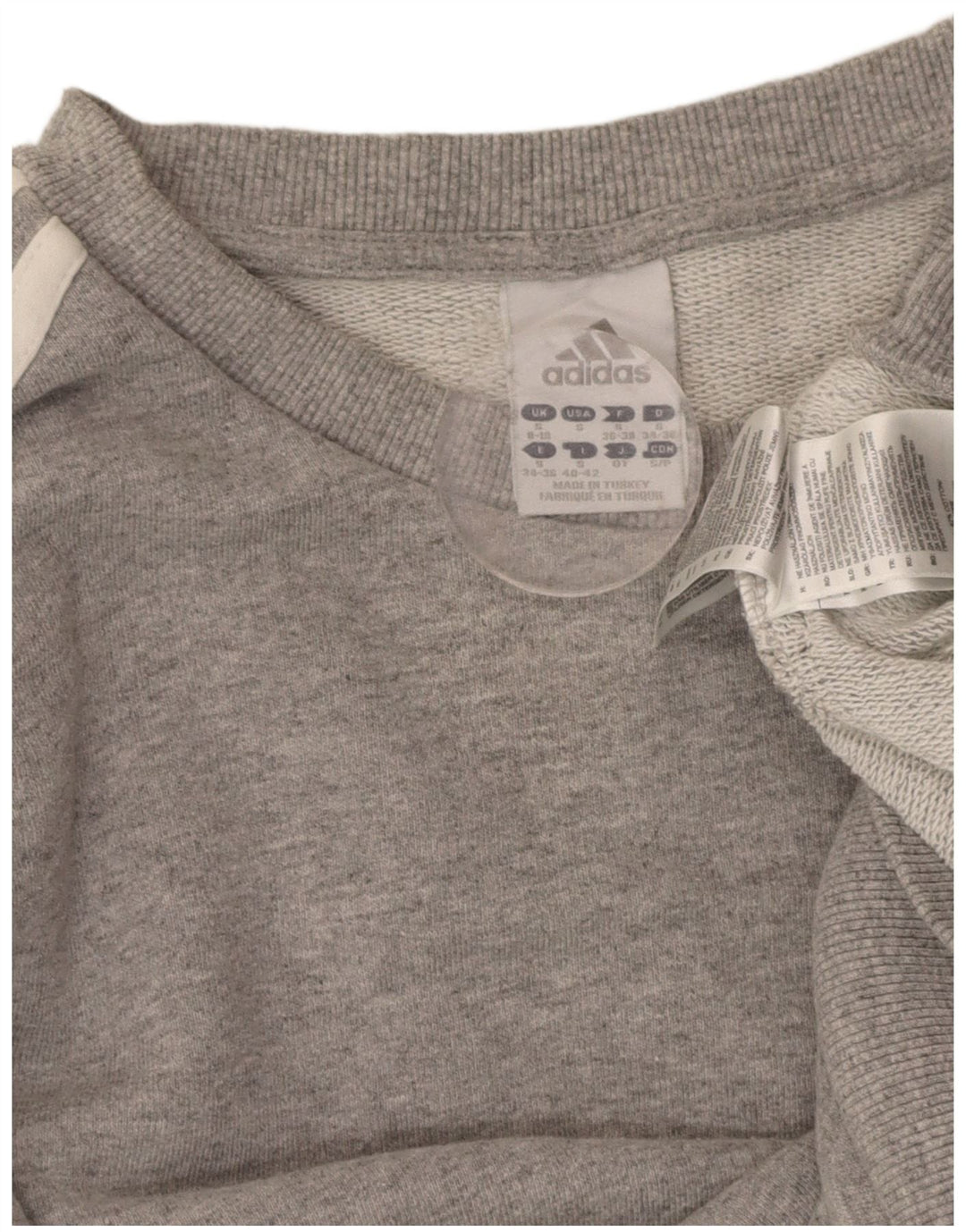 ADIDAS Womens Sweatshirt Jumper UK 10 Pequeno Cinza Algodão