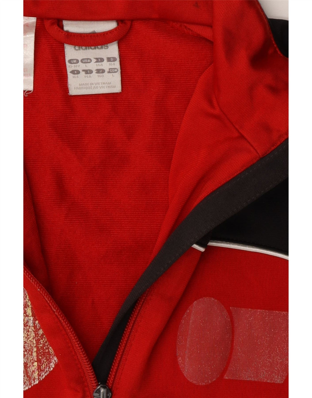 ADIDAS Meninos Tracksuit Top Jacket 13-14 Anos Vermelho Colourblock Poliéster