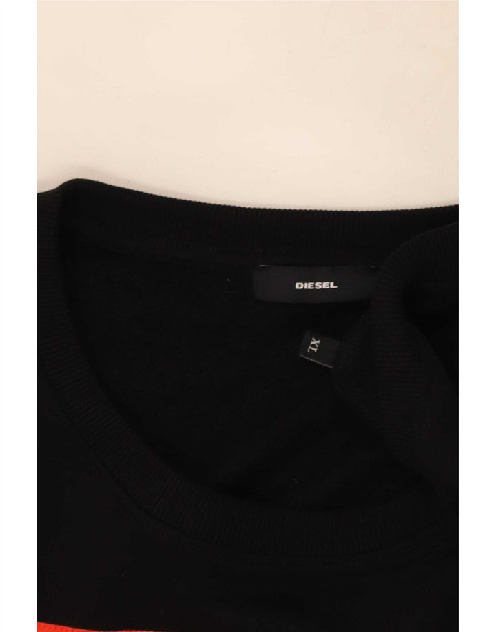Diesel masculino gráfico moletom jumper XL algodão preto