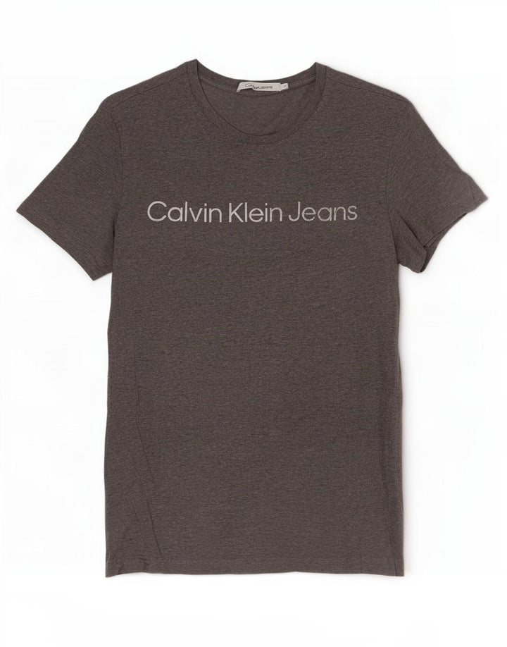 Calvin Klein Jeans Camiseta masculina gráfica Top cinza médio