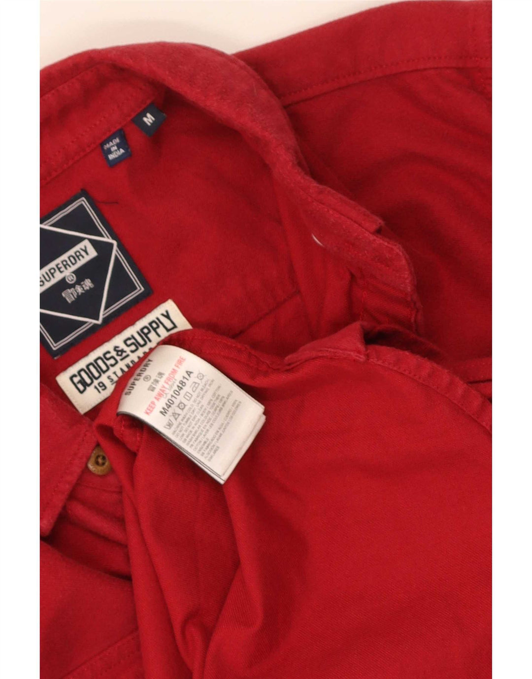 Camisa masculina Superdry médio algodão vermelho