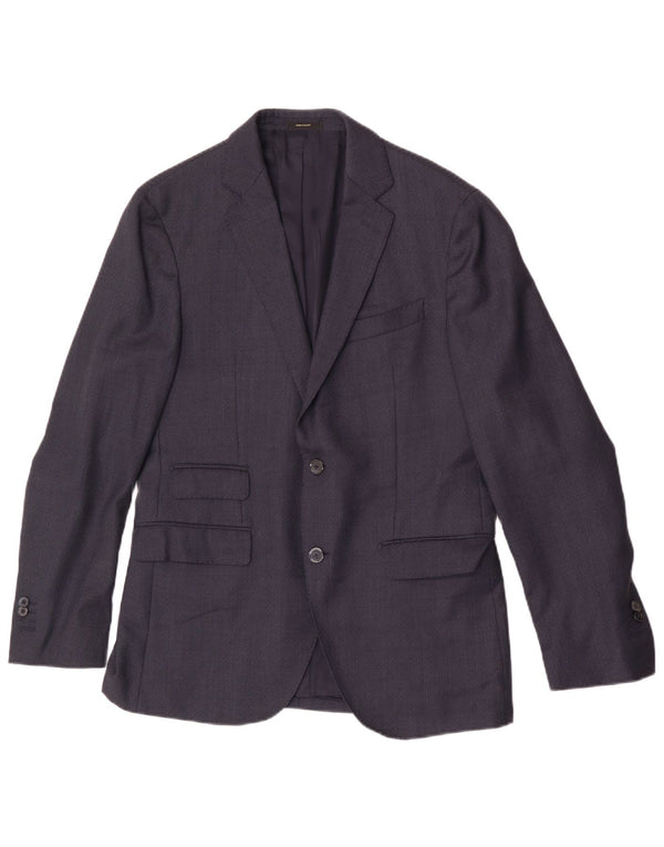 Jaqueta blazer masculina Massimo Dutti com 2 botões EU 50 médio azul marinho