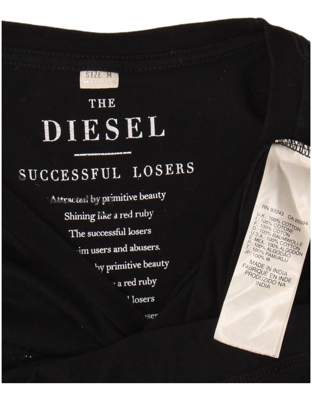 Camiseta masculina DIESEL Top médio algodão azul marinho