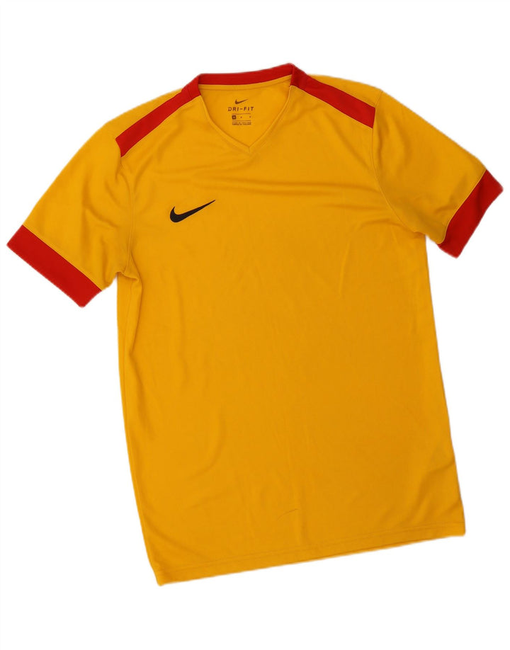 Camiseta masculina Nike Dri Fit Top médio amarelo colorblock poliéster