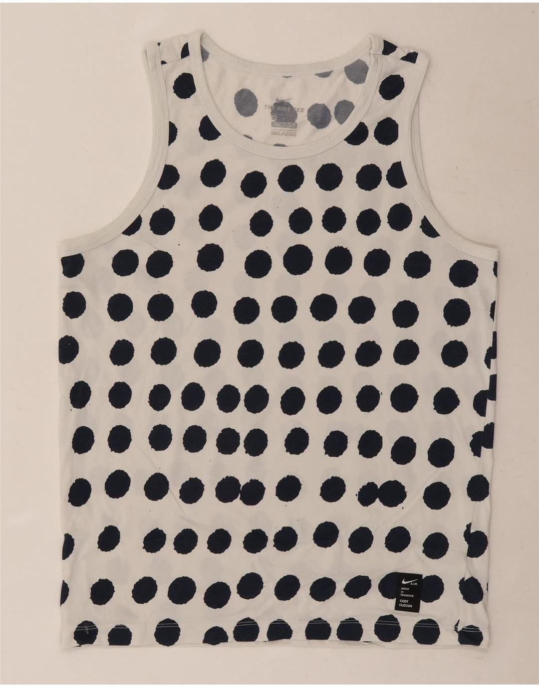 Colete Nike Masculino Dri Fit Top Médio Branco Polka Dot