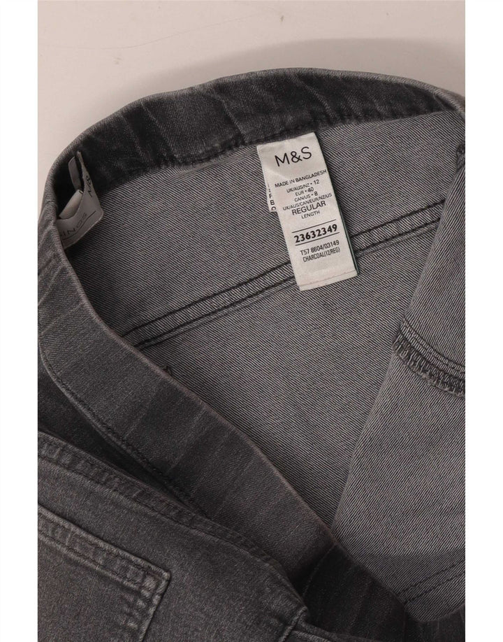 Calça jeans feminina Marks & Spencer UK 12 médio W30 L28 algodão cinza