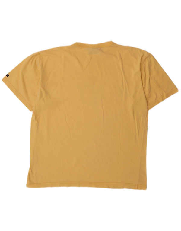 Camiseta gráfica masculina Navigare Top médio algodão amarelo