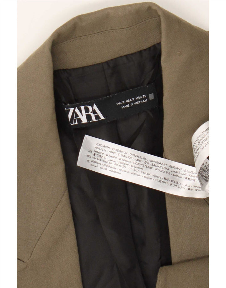 Jaqueta blazer masculina Zara com peito duplo UK 36 poliéster bege pequeno