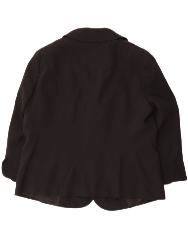 Luisa Spagnoli Blazer feminino UK 18 XL preto seda