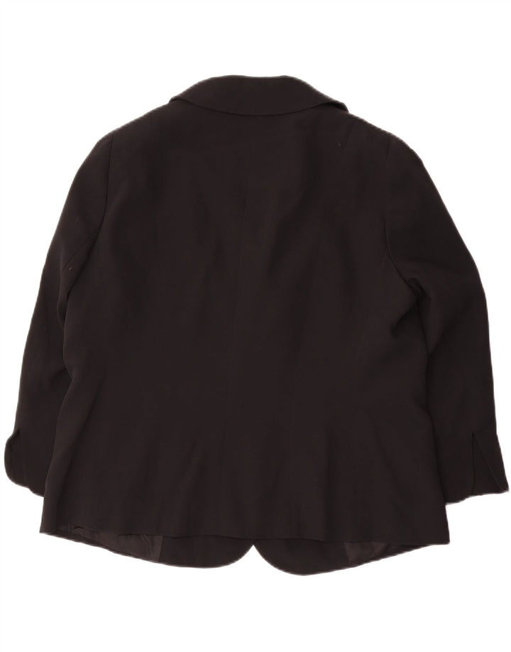 Luisa Spagnoli Blazer feminino UK 18 XL preto seda