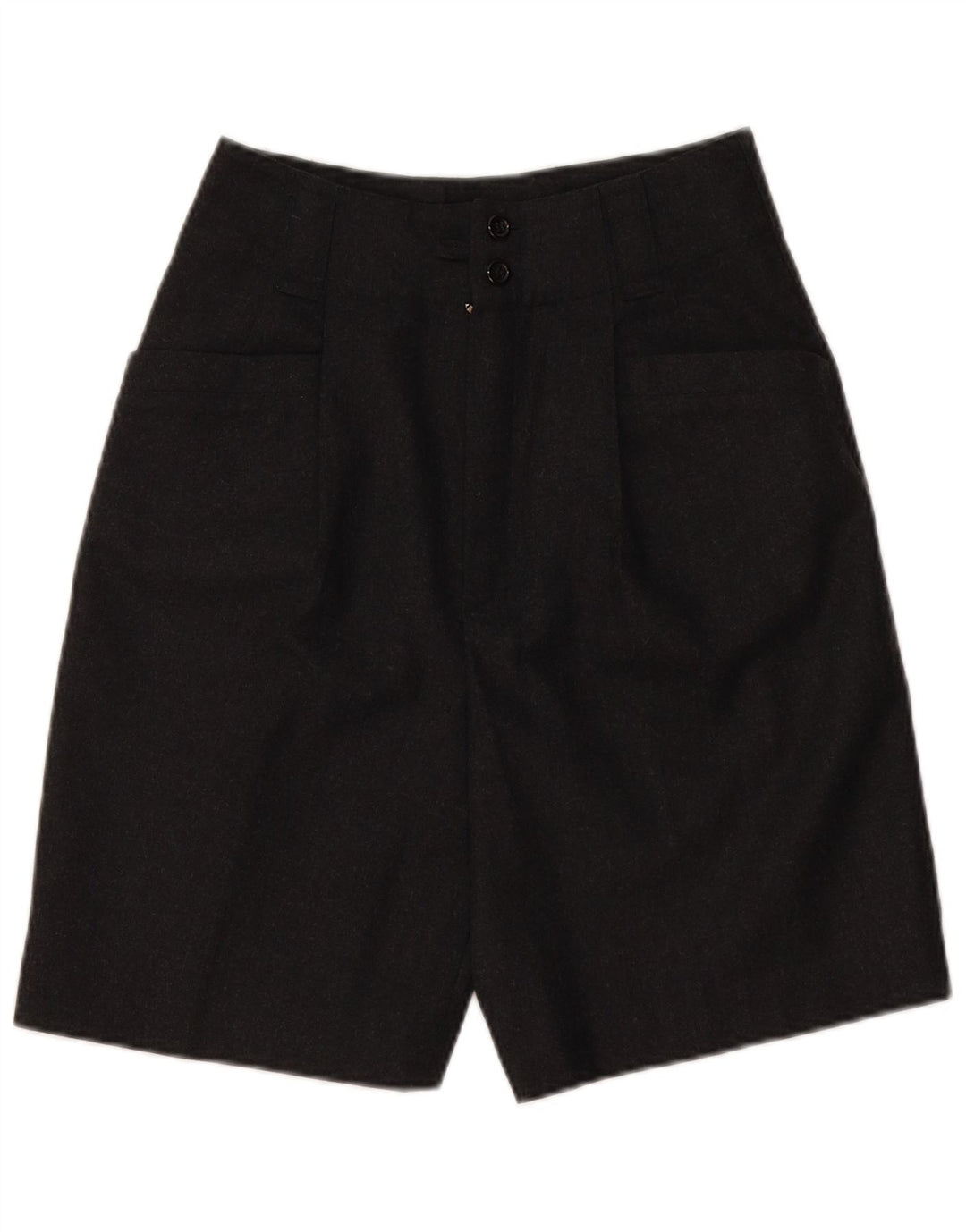 Shorts casuais femininos vintage de cintura alta UE 36 pequeno W28 cinza nova lã