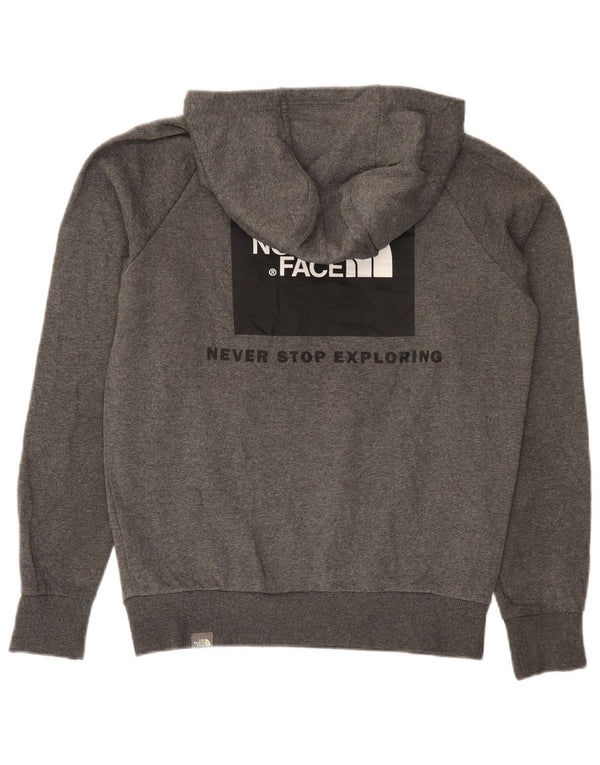 Suéter com capuz gráfico masculino The North Face pequeno algodão cinza