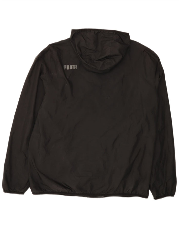 Jaqueta de chuva masculina Puma com capuz UK 18 XL poliéster preto