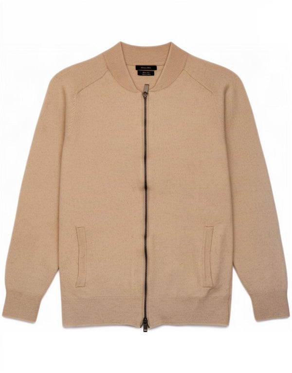 Suéter cardigã feminino Massimo Dutti Reino Unido 12 lã bege médio