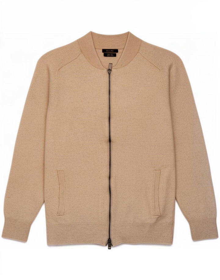 Suéter cardigã feminino Massimo Dutti Reino Unido 12 lã bege médio