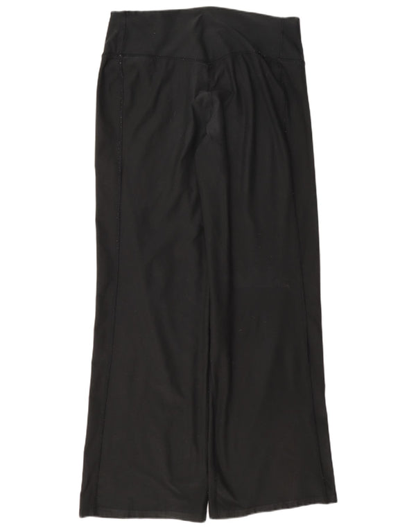 Nike Womens Dri Fit Wide Leg Tracksuit Trousers UK 14 Medium Black