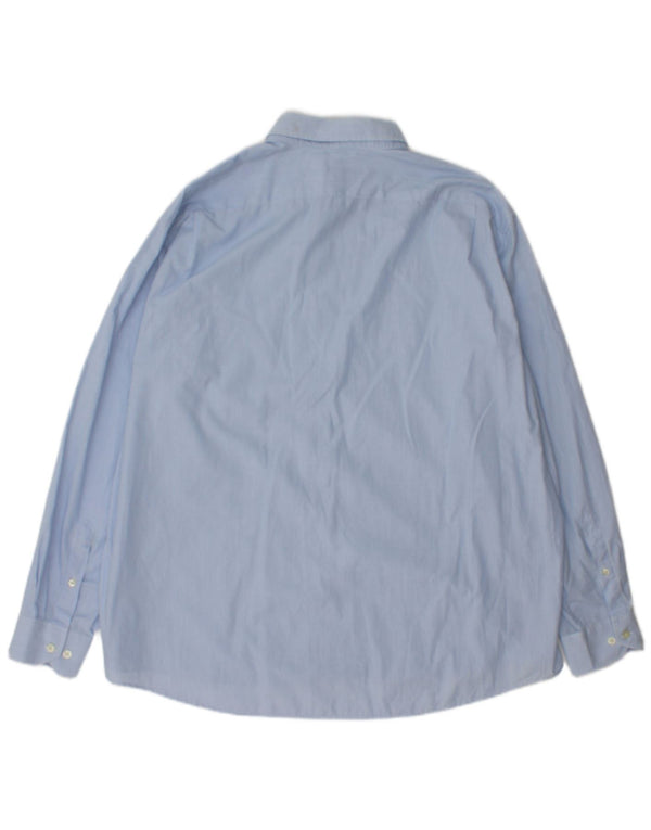Lacoste Mens Shirt Size 44 XL Blue Pinstripe Cotton