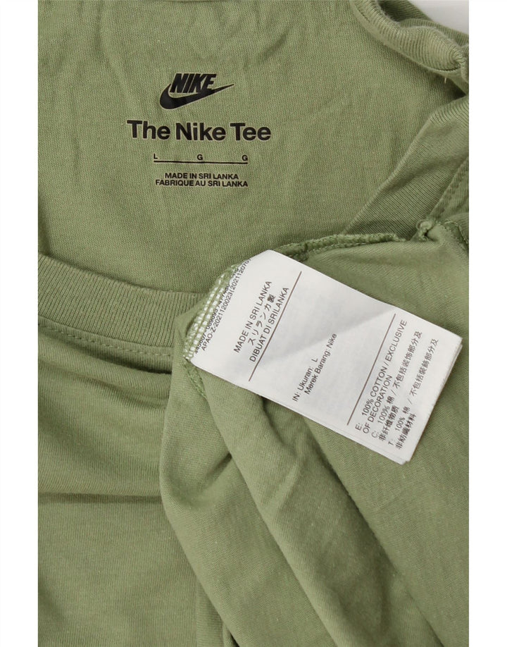 Nike Mens Camiseta Top Grande Algodão Verde