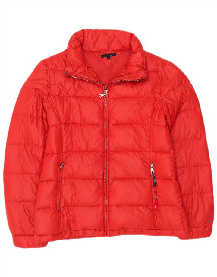 Jaqueta acolchoada feminina Tommy Hilfiger Reino Unido 14 nylon vermelho médio