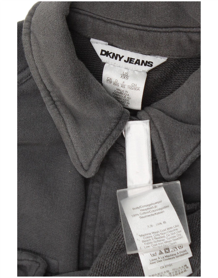 Camisa oversized feminina Dkny UK 2 2XS algodão cinza