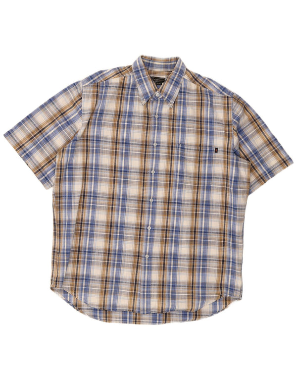 Camisa masculina de manga curta Marlboro Classics 2XL algodão xadrez multicolorido