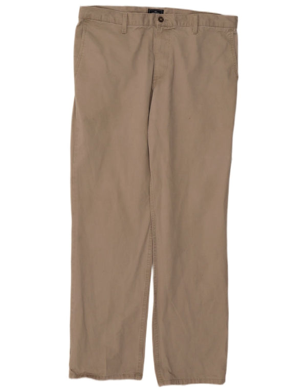 Dockers Mens Straight Chino Calças W38 L34 Algodão Bege