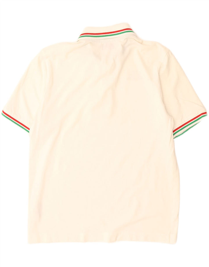 Camisa polo masculina KAPPA de algodão branco médio