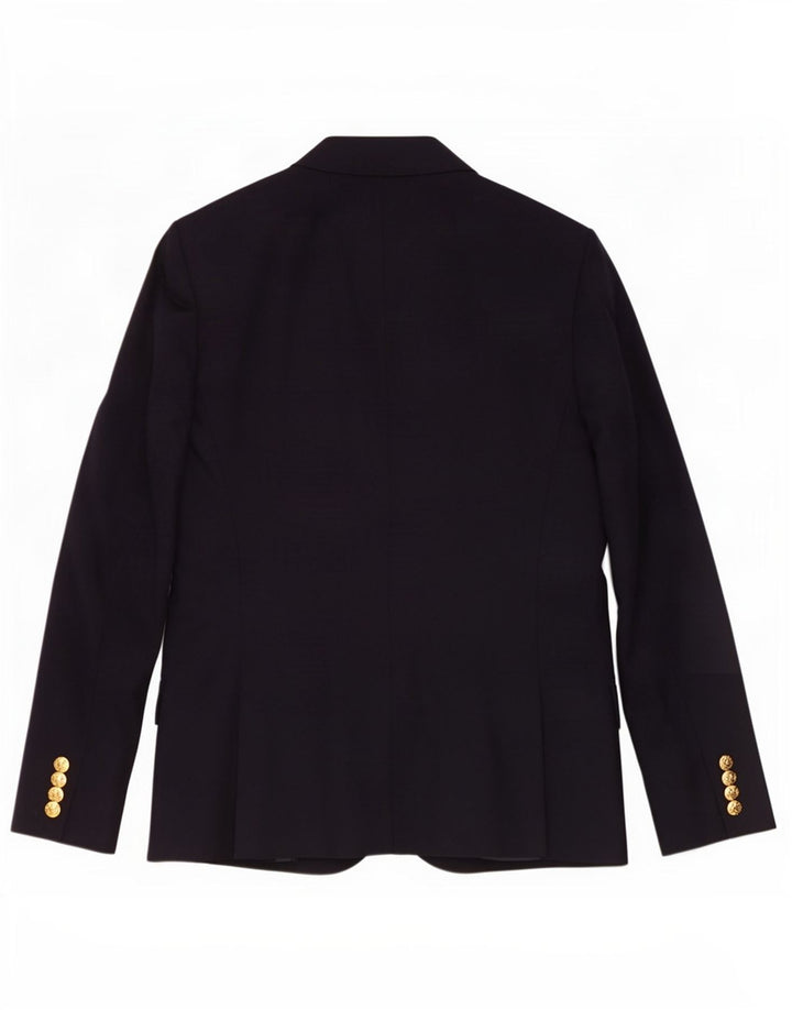 Jaqueta blazer feminina Ralph Lauren com 2 botões EUA 8 lã azul marinho médio