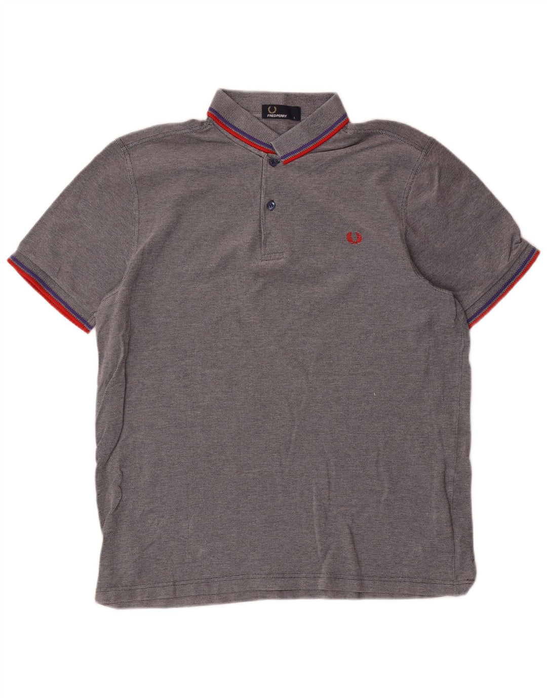 Camisa polo masculina Fred Perry grande algodão listrado cinza